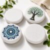 Pebblonia 4 Rocks for Painting, Large 4 Inch Approx, Smooth White Painting Rocks for Crafts, Mandala Art, DIY Pet Memorial Keepsakes Art Supplies, Painting Pebbles Suitable for Adults Teens Kids 6+