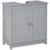 Pedestal Sink Storage Cabinet, Vanity Base Cabinet, Under Sink Bathroom Cabinet with U-Shape Cut-Out and Adjustable Internal Shelf, Gray