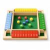 Pedolini Shut the Box Game, Travel Size Wooden Dice Board Game, 8.6 in