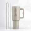PEIPUS Stainless Steel Tumbler with Steel and Plastic Straw,1200ml Capacity Double Insulated Cup 100% Leak Proof Mug Cupholder for Gym, Travelling and Office (Skin Custom)