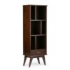 Pemberly Row Hardwood 64 x 22 Bookcase in Medium Auburn Brown