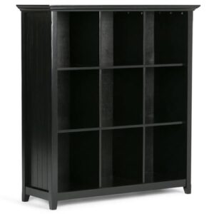 Pemberly Row Wood Transitional 9 Cube Bookcase Unit in Black