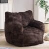 Penau Bean Bag Chair, Corduroy Memory Sponge Fill, Brown
