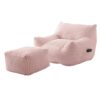 Penau Bean Bag Chair, Oversized Sofa with Ottoman, Pink