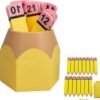 Pencil Number Counting Set 1-30, Reusable Math Manipulatives with Display Stand for Classroom Organization, Sequencing Board, Skip Counting, Matching Games, and Daily Draw Activities (#01)