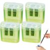 Pencil Pharpener, 2026 New Dual Holes Handheld Pencil Pharpener with Lid