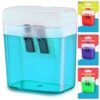Pencil Sharpener Dual Hole Manual Blue, Jumbo Crayon Sharpener with Cover and Bin, Handheld Color Pencil Sharpeners for Large & Standard Pencils, Also Available in Red, Green, Purple, 1 Pc – By Enday