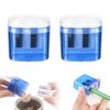 Pencil Sharpeners, 2-Hole Handheld for School Home & Office (Blue2Pcs)