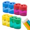 Pencil Sharpeners, 4/8/12 Pcs Dual Holes Handheld Sharpener (8, Triangle)