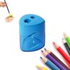 Pencil Sharpeners with Lid, 2026 New Dual Hole Sharpener, Compact Colored Handheld Sharpener Suitable for Home Office, Blue