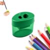 Pencil Sharpeners with Lid, 2026 New Dual Hole Sharpener, Compact Colored Handheld Sharpener Suitable for Office Home, Green
