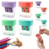 Pencil Sharpeners with Lid, Compact Colored Handheld Pencil Sharpener