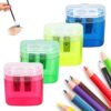 Pencil Sharpeners with Lid, Handheld Pencil Sharpener, Colorful*4 Pcs