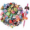 Pencil Topper Decoration, 60 PCS Cute Pencil Topper Erasers Decoration,Kawaii Pen Straw Clips Decor Accessories,Pencil-Top Charms