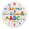 Pencil Wall Clock, Playful Colorful Book Blocks Yellow Quiet Wall Clocks No Ticking Noise for Living Room Bathroom Hallway Entryway Decor 11.6x11.6 Inches