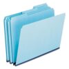 Pendaflex 1" Expansion Pressboard File Folders with 1/3 Cut Tab, Letter, Blue, 25/Box (9200T 1/3)