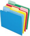 Pendaflex Colored File Folders, 24 Pack, Letter Size (8.5" x 11"), 3 Tabs, Durable Paper, Assorted Colors: Blue, Green, Red & Yellow, Color-Coding for School, Office & Home Document Organization