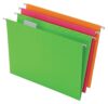 Pendaflex Glow Hanging File Folders, Letter Size, Assorted, Case Pack of 12 (81670)