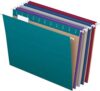 Pendaflex Recycled Hanging File Folders, Letter Size, Assorted Jewel-Tone Colors, Two-Tone for Foolproof Filing, 1/5-Cut Tabs, 25 Per Box (81667) (Pack of 10)