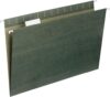 Pendaflex Recycled Hanging File Folders, Value Filing Case of 125, Green, Legal Size (8.5" x 14"), 5 Tab Positions, Includes Tabs and Inserts (64177)