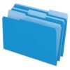 Pendaflex Two-Tone Color File Folders, Legal Size, Blue, 1/3 Cut, 100/BX (153 1/3 BLU)