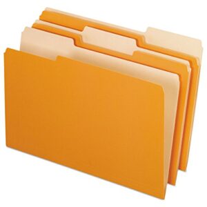 Pendaflex Two-Tone Color File Folders, Legal Size, Orange, 1/3 Cut, 100/BX (153 1/3 ORA)