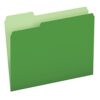 Pendaflex Two-Tone Color File Folders, Letter Size, 1/3 Cut, Bright Green, 100 Per box (152 1/3 BGR)
