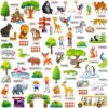 PENGFULL Felt Flannel Board Story Pieces for Toddlers Preschool，Kids Interactive Storytelling Teaching Play Kits for Flannel Board or Felt Board，with Words Felt Pieces（Zoo