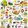 PENGFULL Felt Flannel Board Story Pieces for Toddlers Preschool,Kids Interactive Storytelling Teaching Play Kits for Flannel Board,with Words Felt Pieces(Insect Butterfly)
