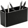 Pen Holder for Desk, Dual-Slot Pencil Cup Metal Pen Organizer for Office