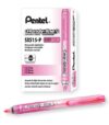 Pentel Handy-Line S Retractable and Refillable Chisel Tip Highlighter, Pink Ink, Box of 12 (SXS15-P)
