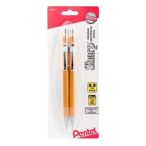 Pentel Sharp Mechanical Pencil, (0.9mm), Bold Line, Yellow Barrel, Pack of 2 (P209BP2-K6)