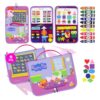 Peppa Pig Toddler Busy Board – Montessori toys for 1 2 3 4 Year Old, Educational Activity Sensory Board for Preschool Learning Fine Motor Skills, Gift Toys for Boys Girls, Airplane Car Travel Toy