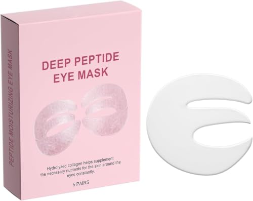 Peptide Collagen Under Eye Masks 20-Pack (2 Boxes x 10ct), Deep Hydrating Hydrogel Eye Patches for Dark Circles, Puffiness Fine Lines, 360° Full Coverage Firming Gel Eye Mask for Depuffing Brightening