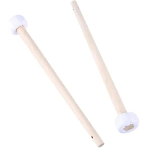 Percussion Drum Mallets 1 Pair Stainless Steel Handle Felt Head Drumsticks for Practice, Rhythm Training, Band Rehearsal, Drumline Setup, Performance Preparation, Replacement Percussion Accessories