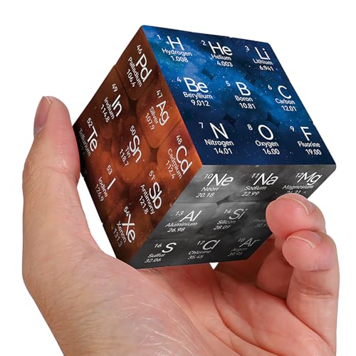 Periodic Table 3x3 Speed Cube, UV Printing Element Cube Magic Cube Educational Puzzles Toys for Kids,Beginners and Adults (Stickerless) Black