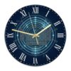 Periodic Table Wall Clock, Modern Scientific Atoms Circles None Navy Quiet Wall Clocks No Ticking Noise for Garage Game Room Outdoor Decoration 11.6x11.6 Inches