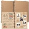 PerKoop 2 Pcs 8.5"x11" Spiral Sketch Pad A4 Large 100 Sheet Blank Notebook Sketch Pads 60 lbs (100 gsm) Back to School Gift Sketching Drawing Pad Art Sketchbook for Teachers Students Kid (Kraft Brown)