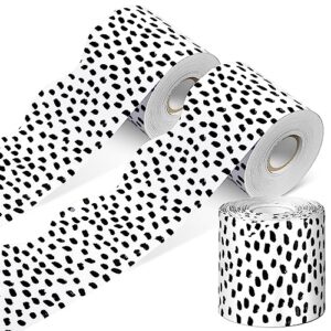 PerKoop 2 Roll 131 Feet Bulletin Board Borders Classroom Decorative Bulletin Border Whiteborad Trim Classroom Back to School Decoration(Dots Style,White Background)