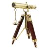 Personalised Brass Telescope with Wooden Tripod