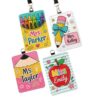 Personalized Back to School Teacher Gifts, Custom Name Leather Teacher Badge Holder with Lanyard, End of Year Gifts for Teachers