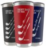 Personalized Best Dad By Par Tumbler - Custom Golf Gifts for Father's Day with Kids Names Engraved, Double Wall Stainless Steel Golfing Tumbler, Father's Day Golfer Dad Gifts - 20 oz or 30 oz
