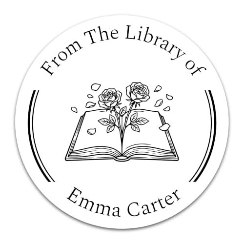Personalized Book Labels (50-1000 Count) - Custom 2" Round from the Library of Stickers for Books, Classroom Libraries, Home Libraries, Teacher Supplies & Book Lover Gifts - Signature No. 01