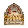 Personalized Chicken Mom Wood Block Sign, 2D Flat Custom Name Decor