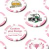 Personalized Clay Poker Chips with Logo or Text, 50 Pack for Party (Pink)