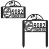 Personalized Coastal Address Sign with Lighthouse and Palm Trees