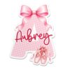 Personalized Cute Bow Letter Ballet Slippers Girly Dance Lover Magnet