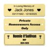 Personalized Engraved Solid Brass Name Plate 3" x 1", Custom Name Plate for Trophies, Picture Frames, Plaques, Urns & Shadow Boxes, Adhesive Backing or Screw Mount