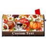 Personalized Fall Football Mailbox Covers Magnetic Large Size Custom Text, Pumpkin Maple Leaf Mail Box Wrap Decor, Thanksgiving Monogram Family Last Name House Street Number Outside Yard, 18x22