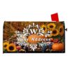 Personalized Fall Mailbox Covers Magnetic Standard Size Custom with House Street Number, Autumn Pumpkin Sunflower Mail Box Wrap Decor, Thanksgiving Monogram Family Holiday Outside Garden, 18x22
